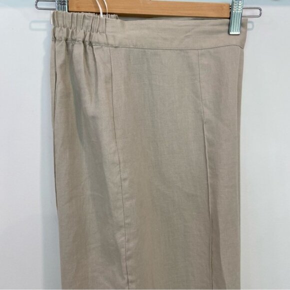 Breezed TARAVAO Flowy trousers pants 100% linen neutral tan size medium wide leg - Picture 5 of 13